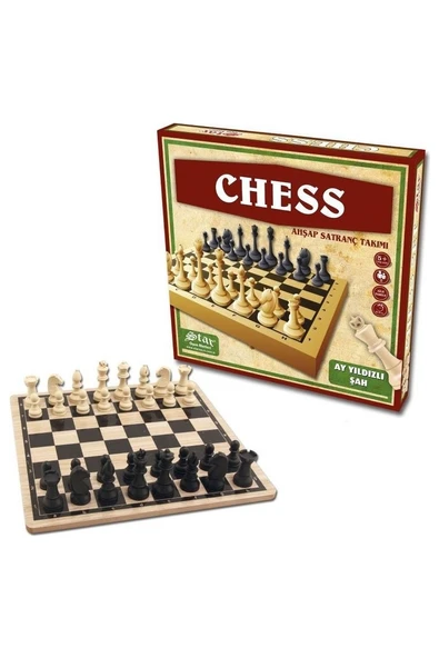 Star Chess Ahşap Satranç Takımı Plastik Satranç Taşlı