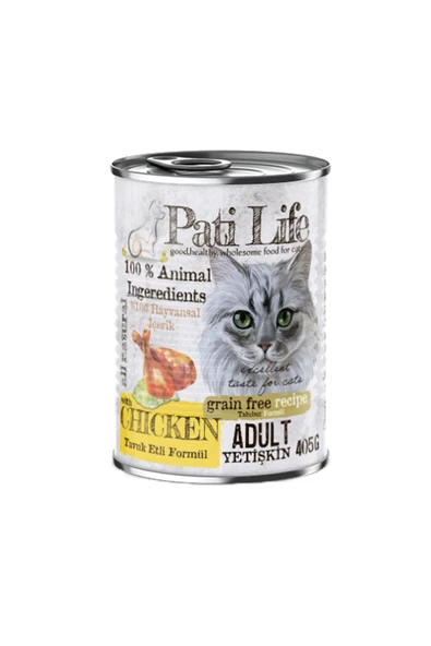 pati life Kedi Tavuk Etli Konserve 24 Adet 415 Gram