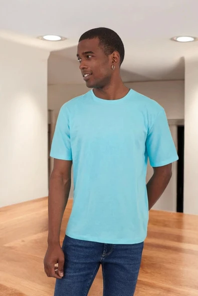 Unisex Turkuaz Basic T-shirt