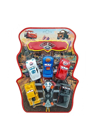 Şimşek McQueen 6 lı Plastik Hızlı Araba Seti