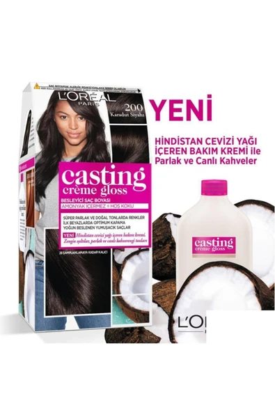 L'Oreal Paris Loreal Casting Creme Gloss 200 Karadut Siyahı Saç Boyası - 3