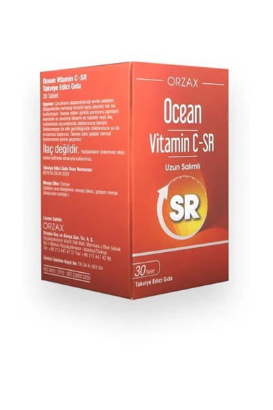 Ocean Vitamin C SR 500 mg 30 Tablet ürün görseli 1
