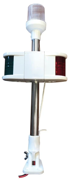 TEKNE İÇİN IŞIKLI KOMBİNE BAYRAK DİREĞİ 40 CM AMPÜL 12V LED - 1