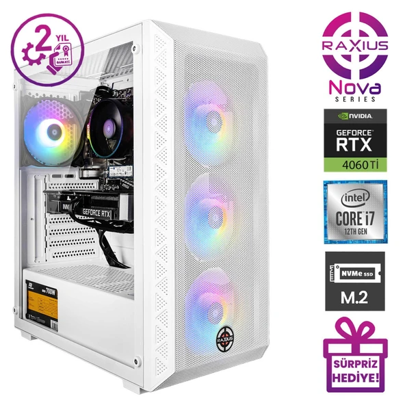 RaXius Nova G2 i7 4060TI-27F12 i7-12700F 16GB 1TBSSD RTX4060Ti W11P Gaming Masaüstü Bilgisayar - 2