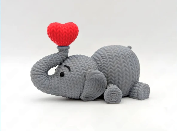 Sevimli Örgü Desenli Fil Figürü ürün görseli 1