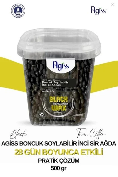Agiss Boncuk Soyulabilir İnci El Ağdası Kova 500 gr Black