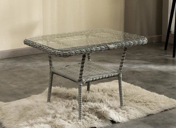 Btk Concept Milas 2'li Bahçe Ve Balkon Takımı Açık Gri 2+1+1 Masalı - 6