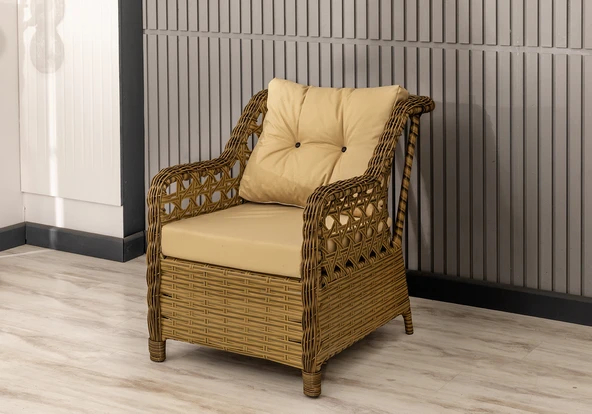 Btk Concept Datça Rattan Bahçe Mobilyası 3+1+1 Kahverengi/masalı - Resim 3