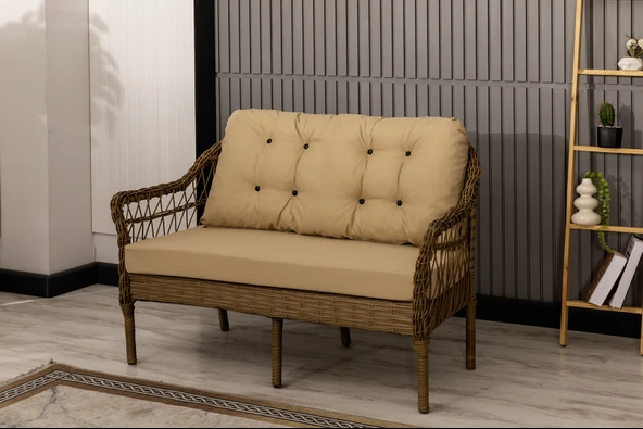 Btk Concept Milas 2'li Bahçe Ve Balkon Takımı Kahverengi 2+1+1 Masalı - 2