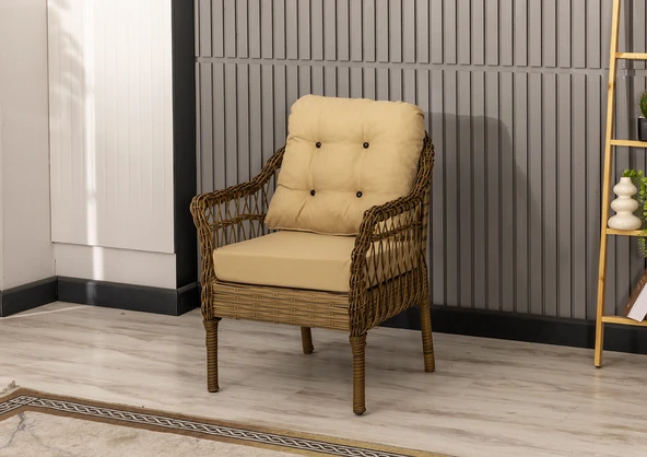 Btk Concept Milas 2'li Bahçe Ve Balkon Takımı Kahverengi 2+1+1 Masalı - 3