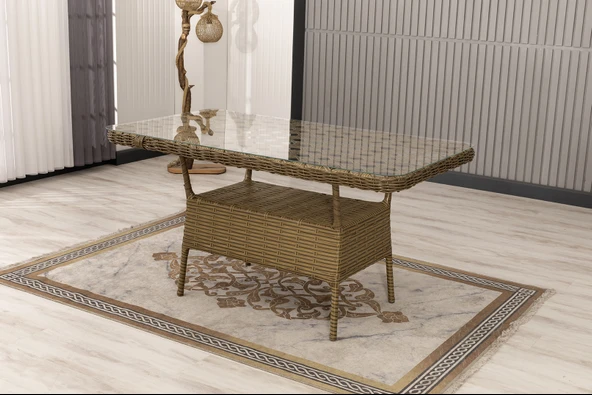 Btk Concept Datça Rattan Bahçe Mobilyası 3+1+1 Kahverengi/masalı - Resim 5