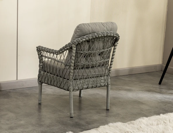 Btk Concept Milas 2'li Bahçe Ve Balkon Takımı Açık Gri 2+1+1 Masalı - 5