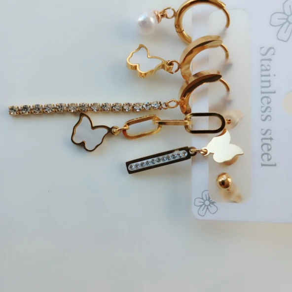 Zarif Paslanmaz Çelik Küpe Seti - 4