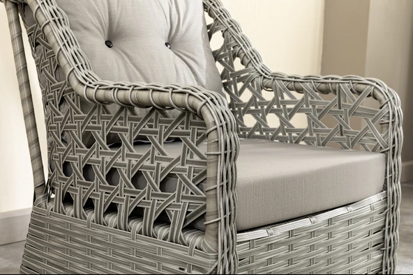 Btk Concept Datça Rattan Bahçe Mobilyası 3+1+1 Açık Gri/masalı - Resim 4