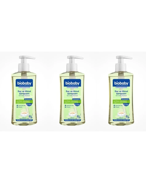 Biobaby Saç ve Vücut Şampuanı 500 ml 3 Kutu