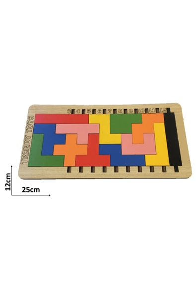 Trendy Toys Eğitici Zeka Mantık Ve Strateji Oyunu Ahşap Kademeli Tetris - 2