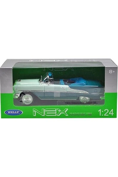 Koleksiyon 1955 Oldsmobile Super 88 Turquoise Green Metal Model Araba - 6