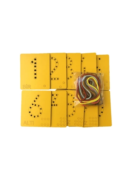 Trendy Toys Eğitici Ahşap Sayılar Ip Geçirme Montessori El Kası Geliştirme - 4