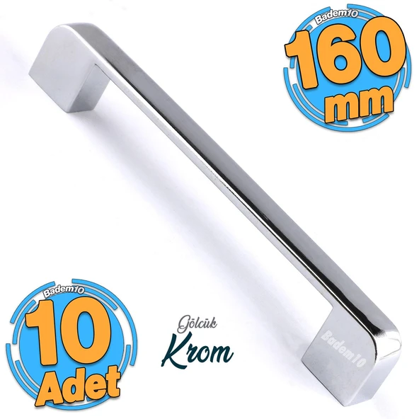 10 Adet Gölcük Oval Mobilya Mutfak Dolap Çekmece Dolabı Kapak Metal Kulpu Kulbu Kulpları Krom 160 Mm