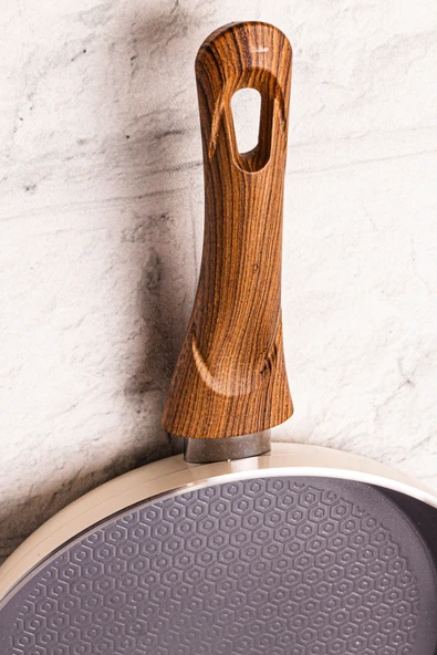 Mango Kitchen Aqua Crystal - 7 Parça Granit Tencere Seti Krem Mastercook Yapışmaz Tencere Tava Seti - 7
