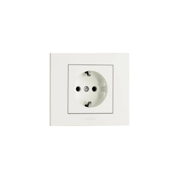 Ovivo Grano Beyaz Topraklı Priz Çerçeveli