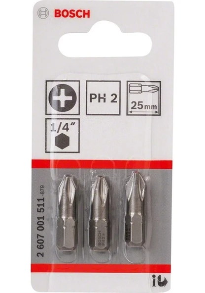 Bosch Extra Hard PH2x25 MM Vidalama Ucu 3'lü