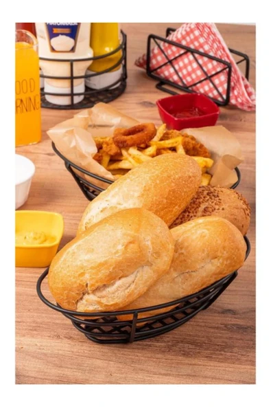 KENAN KAYA 1-Adet Metal Oval Büyük Boy Sunum Tabağı, Sunumluk, Ekmeklik,Meyvelik - 3