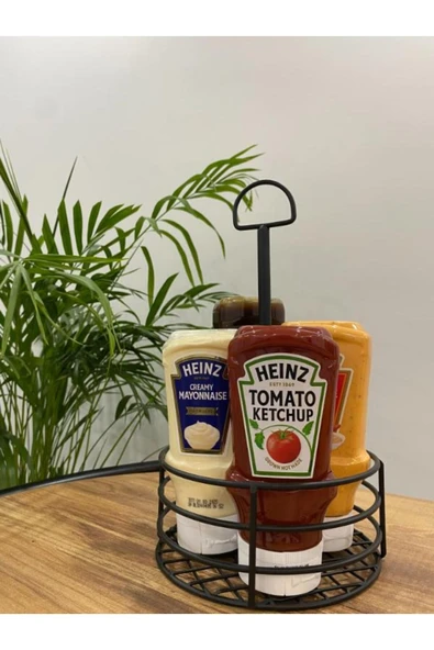 homecraft 1-Adet Metal Şişe Düzenleyici, Sos Standı,Sosluk, Ketçap Mayonez Organizeri - 6