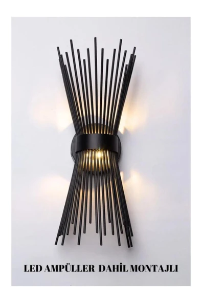 homecraft 1 Adet- Kirpi Model Aplik,Led Ampüllü Tekli Duvar Apliği, Tekli Duvar Lambası, Otel, Ofis Için Aplik - 7