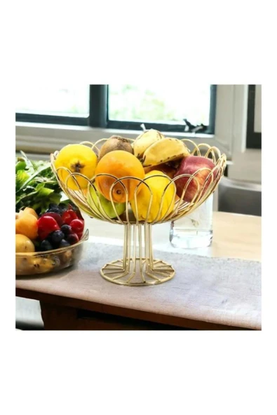 homecraft Metal Meyvelik Sunum Sepeti Papatya Dizayn Meyve Sunumluk - 3