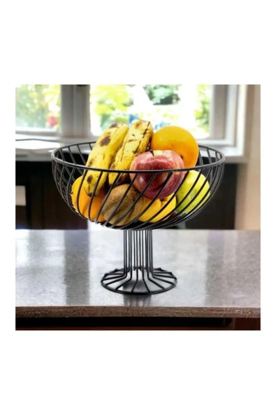homecraft 1 Adet Dekoratif Dönence Dizayn Metal Meyvelik Sunum Sepeti - 5