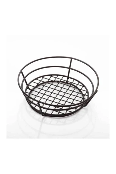 KENAN KAYA 1-Adet Metal Yuvarlak Büyük Boy Sunum Tabağı, Sunumluk, Ekmeklik,Meyvelik - 2