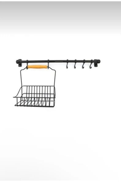 ORGANİZERS Özel Seri Ferforje Sepet Siyah Ve Askı Aparatı, Mutfak, Fincan, Askı - 2