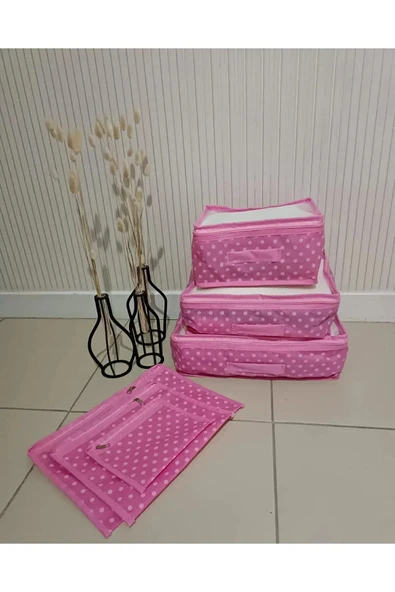 ALERİA CONCEPT Puantiye Desen Bebek Doğum Çantası 6 Parça Düzenleyici - 2