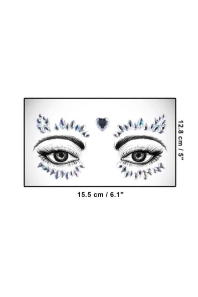 RANA BEAUTY Kendinden Yapışkanlı Yüz Taşı Elmas Ve Kalp Model SVRM - 7