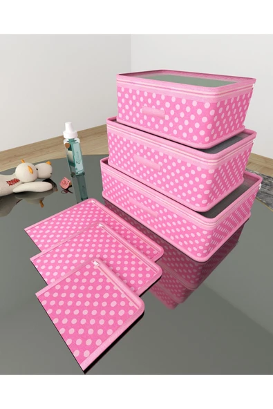 HOMELİFE EV TEKSTİL Bayb Puantiye 6'lı Bebek Hediyelik Seti(PEMBE)