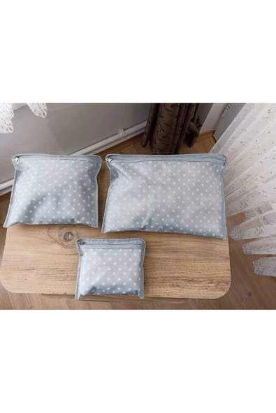 ALERİA CONCEPT Puantiye Desen Bebek Doğum Çantası 6 Parça Düzenleyici - 6