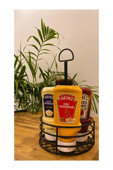 homecraft 1-Adet Metal Şişe Düzenleyici, Sos Standı,Sosluk, Ketçap Mayonez Organizeri - 4