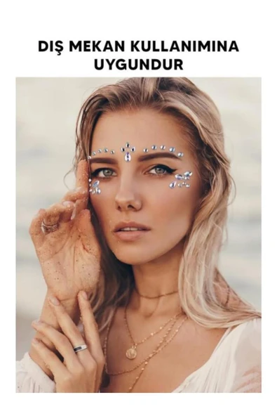 RANA BEAUTY Kendinden Yapışkanlı Yüz Taşı Elmas Ve Kalp Model SVRM - 2