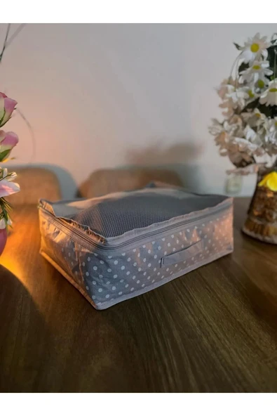 HOMELİFE EV TEKSTİL Şıklığı Ve Pratikliği Bir Arada Sunan Puantiyeli Bebek Bakım Çantası - 4