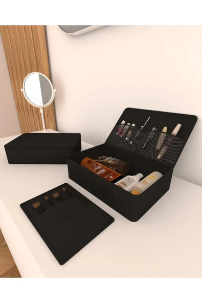 ALERİA CONCEPT Vinlex Kumaş   Astarlı Makyaj Çantası - 3