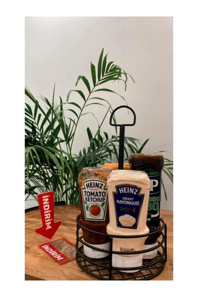 homecraft 1-Adet Metal Şişe Düzenleyici, Sos Standı,Sosluk, Ketçap Mayonez Organizeri - 7