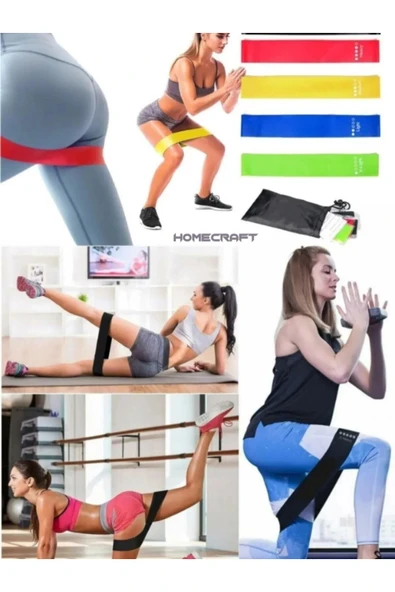 homecraft 6 Lı Set Aerobik Bandı Fitness Egzersiz Plates Direnç Lastiği Crossfit Kas Germe Ve Jimnastik Seti - 2