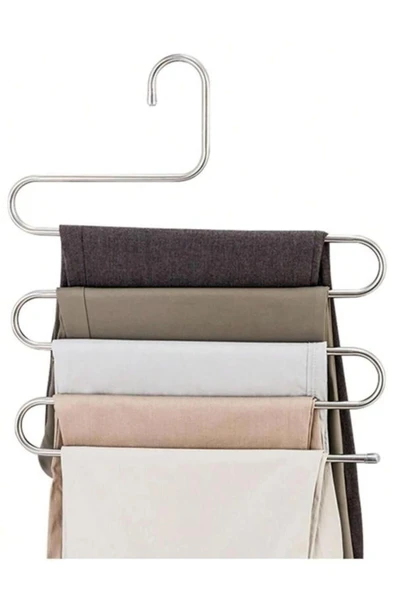 KENAN KAYA 5 Katlı Metal Elbise Askısı Giysi Pantolon Eşarp Fular Havlu Kravat Düzenleyici - 6