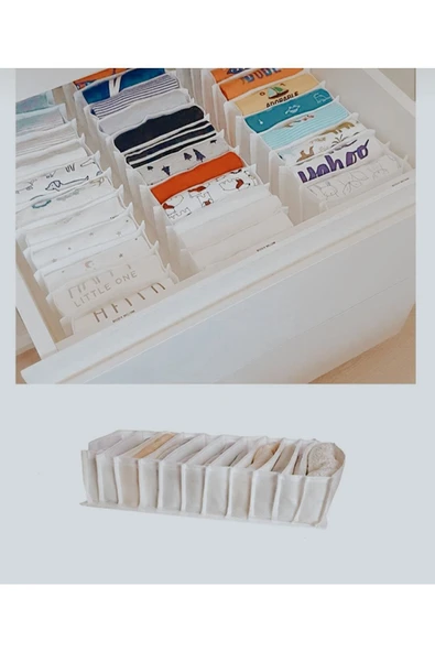 Bevadecoration 3 Adet M Boy 3 Adet S Boy Çekmece Içi Düzenleyici Organizer (BEYAZ) - 2