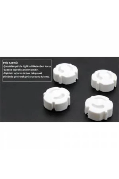 Bifirsat Bebek Priz Koruma Kilidi Güvelik Seti Priz Kapatıcı Aparat 4'lü - 7