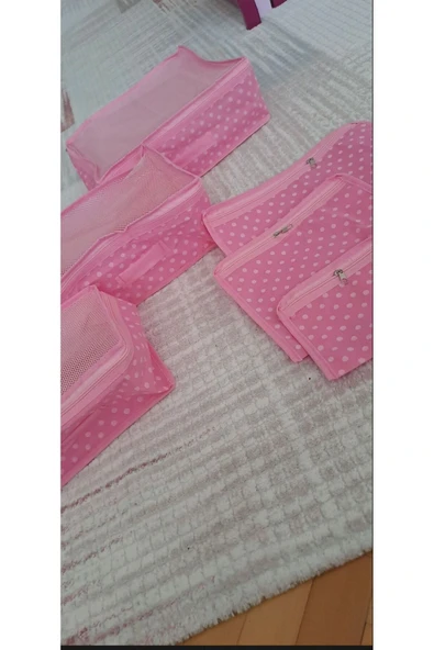 ALERİA CONCEPT Puantiye Desen Bebek Doğum Çantası 6 Parça Düzenleyici - 4