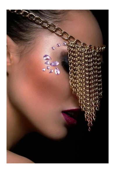 RANA BEAUTY Kendinden Yapışkanlı Yüz Taşı Elmas Ve Kalp Model SVRM - 4