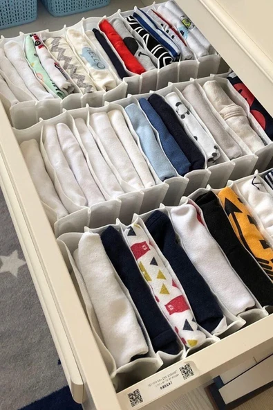 HOMELİFE EV TEKSTİL 11 Gözlü 3 Adet Çekmece Içi Akordiyon Organizer Als-small