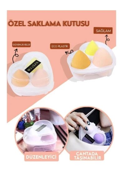 RANA BEAUTY Kalpli 3'lü Standlı Sünger Sarı - 3